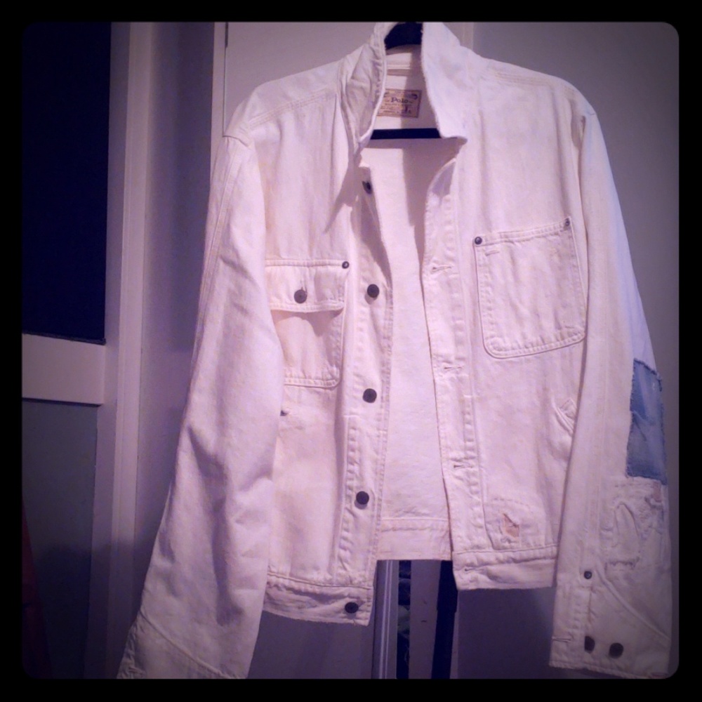 Polo Ralph Lauren white patch work denim jacket